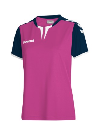 CORE WOMENS SS JERSEY / Krageneinsatz und Ärmelbündchen in Kontrastfarben