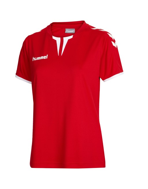 CORE WOMENS SS JERSEY / Krageneinsatz und Ärmelbündchen in Kontrastfarben