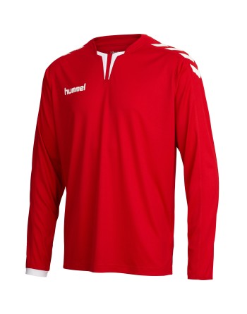 CORE LS POLY JERSEY / Krageneinsatz und Ärmelbündchen in Kontrastfarbe