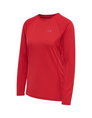 WOMEN CORE RUNNING T-SHIRT L/S / Langarmshirt aus Mesh-Jerseystoff
